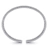 14K White Gold Bujukan Bead Cuff Bracelet with Diamond Bezel Connectors - 0.75 ct