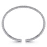 14K White Gold Bujukan Bead Cuff Bracelet with Diamond Bezel Connectors - 0.75 ct