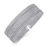 14K White Gold Bujukan Bead Cuff Bracelet with Diamond Channels - 1.3 ct