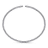 14K White Gold Bujukan Bead Cuff Bracelet with Diamond Pave Bars - 0.3 ct
