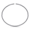 14K White Gold Bujukan Bead Cuff Bracelet with Diamond Pave Bars - 0.3 ct