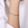 14K White Gold Bujukan Bead Cuff Bracelet with Diamond Pave Bars - 0.3 ct