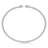 14K White Gold Bujukan Bead Cuff Bracelet with Diamond Pave Caps - 0.21 ct