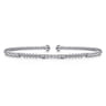 14K White Gold Bujukan Bead Cuff Bracelet with Diamond Pave Stations - 0.45 ct