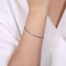 14K White Gold Bujukan Bead Cuff Bracelet with Diamond Pave Teardrops - 0.3 ct