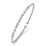14K White Gold Bujukan Bead Cuff Bracelet with Diamond Stations - 0.33 ct