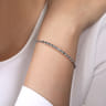 14K White Gold Bujukan Bead Cuff Bracelet with Diamond Stations - 0.33 ct