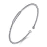 14K White Gold Bujukan Bead Cuff Bracelet with Diamonds - 0.14 ct