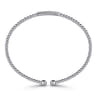 14K White Gold Bujukan Bead Cuff Bracelet with Diamonds - 0.14 ct
