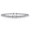 14K White Gold Bujukan Bead Cuff Bracelet with Pave Diamond Stations - 0.35 ct