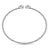 14K White Gold Bujukan Bead Cuff Bracelet with Ruby and Diamond Halo Caps - 0.16 ct