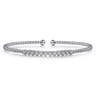 14K White Gold Bujukan Bead Diamond Bangle - 0.14 ct