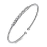 14K White Gold Bujukan Bead Diamond Bangle - 0.14 ct