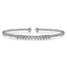 14K White Gold Bujukan Bead Diamond Bangle - 0.15 ct