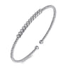 14K White Gold Bujukan Bead Diamond Bangle - 0.15 ct