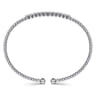 14K White Gold Bujukan Bead Diamond Bangle - 0.15 ct