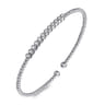 14K White Gold Bujukan Bead Diamond Bangle - 0.14 ct