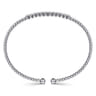 14K White Gold Bujukan Bead Diamond Bangle - 0.14 ct