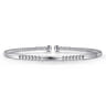 14K White Gold Bujukan Bead Open Bangle