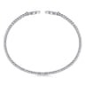 14K White Gold Bujukan Bead Split Cuff with Diamonds - 0.12 ct