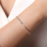 14K White Gold Bujukan Bead Split Cuff with Diamonds - 0.12 ct