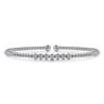 14K White Gold Bujukan Bead and Cluster Diamond Bangle - 0.13 ct