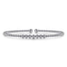 14K White Gold Bujukan Bead and Cluster Diamond Bangle - 0.14 ct