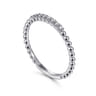 14K White Gold Bujukan Bead and Diamond Stackable Ring - 0.06 ct