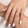 14K White Gold Bujukan Bead and Diamond Stackable Ring - 0.06 ct