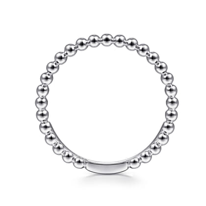 14K White Gold Bujukan Beaded Stackable Ring