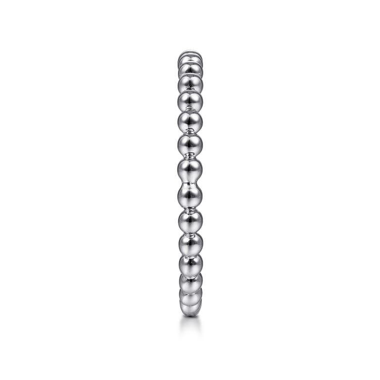 14K White Gold Bujukan Beaded Stackable Ring - Shot 4