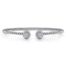 14K White Gold Bujukan Cluster Diamond Split Bangle - 0.28 ct