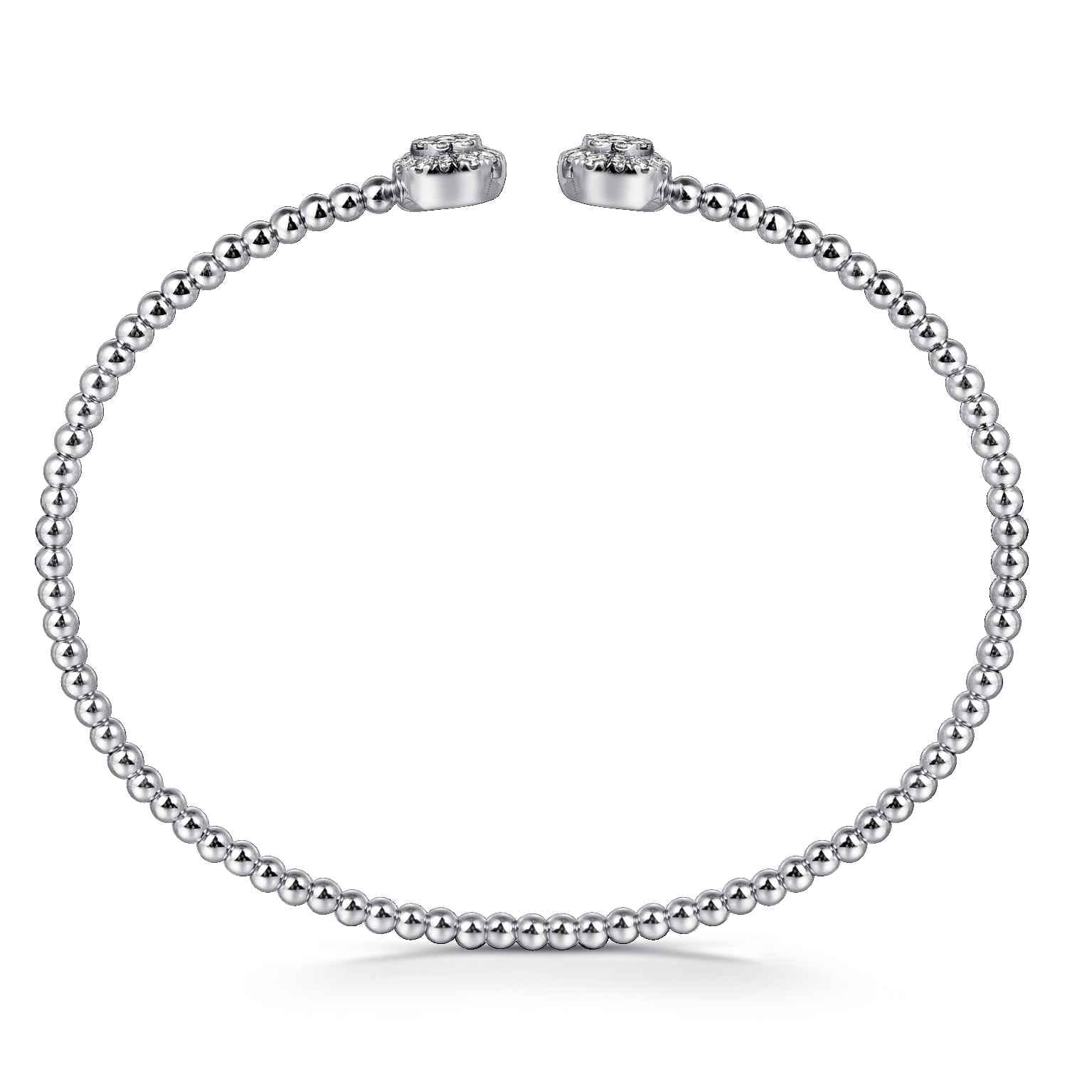 14K White Gold Bujukan Cluster Diamond Split Bangle - 0.28 ct - Shot 3