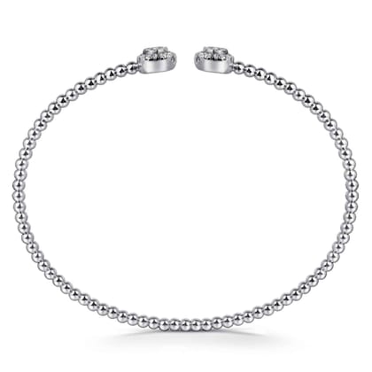 14K White Gold Bujukan Cluster Diamond Split Bangle