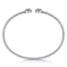 14K White Gold Bujukan Cluster Diamond Split Bangle - 0.28 ct