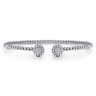 14K White Gold Bujukan Cluster Diamonds Split Bangle - 0.3 ct