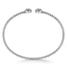 14K White Gold Bujukan Cluster Diamonds Split Bangle - 0.3 ct