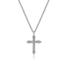 14K White Gold Bujukan Cross Diamond Pendant Necklace - 0.09 ct