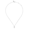 14K White Gold Bujukan Cross Diamond Pendant Necklace - 0.09 ct
