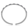 14K White Gold Bujukan Cuff Bracelet with Marquise Sapphire and Round Diamonds - 0.25 ct