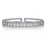 14K White Gold Bujukan Cuff Bracelet with Marquise and Round Diamonds - 1.4 ct