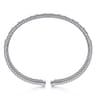 14K White Gold Bujukan Cuff Bracelet with Marquise and Round Diamonds - 1.4 ct