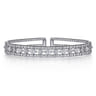 14K White Gold Bujukan Cuff Bracelet with Marquise and Round Diamonds - 1.4 ct