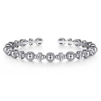 14K White Gold Bujukan Cuff Bracelet
