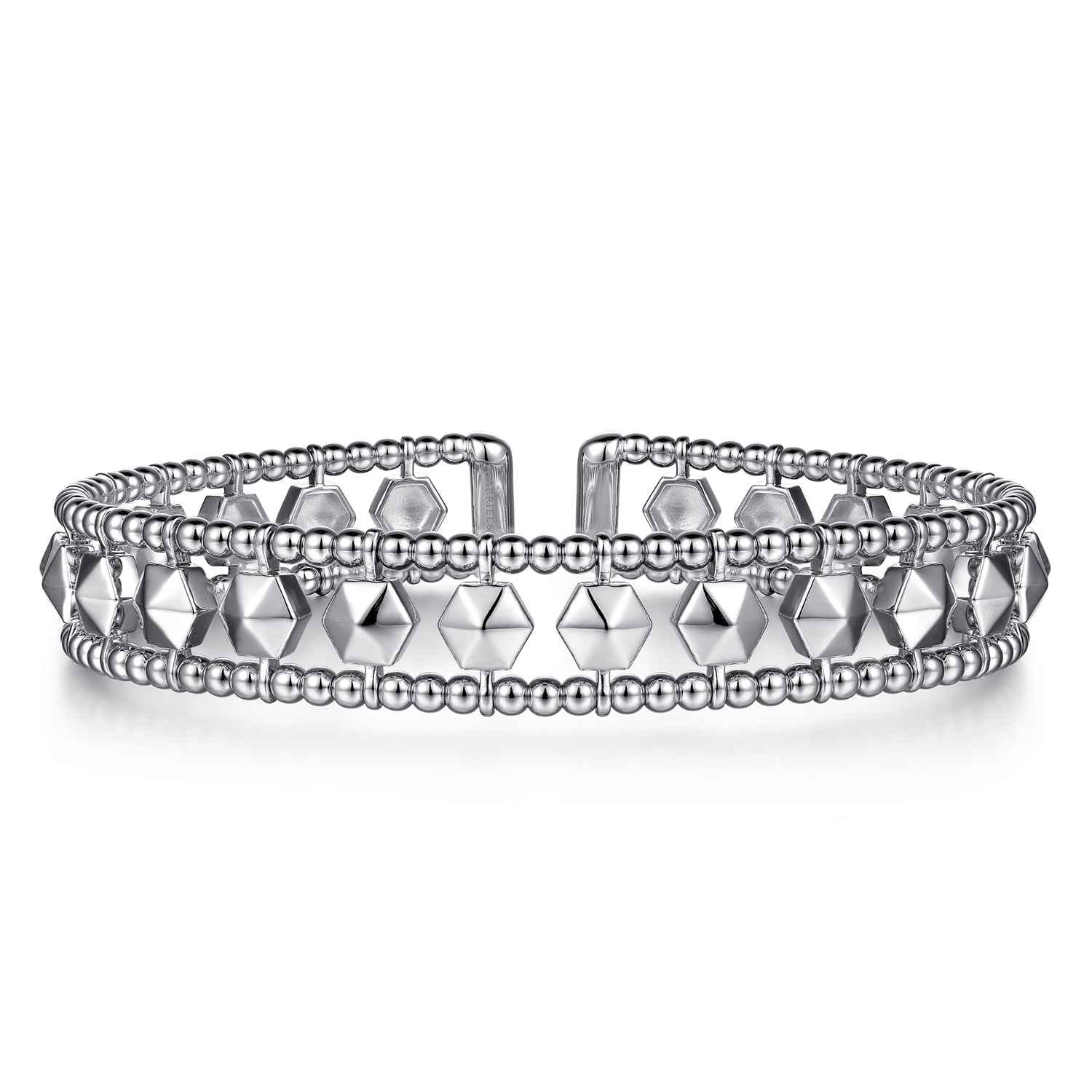 14K White Gold Bujukan Cuff Bracelet - Shot 1