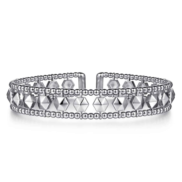 14K White Gold Bujukan Cuff Bracelet - Shot 1