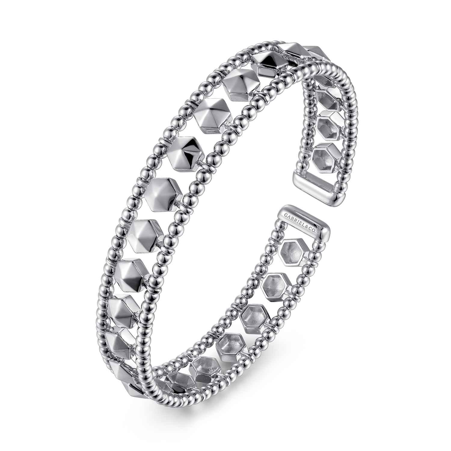 14K White Gold Bujukan Cuff Bracelet - Shot 2