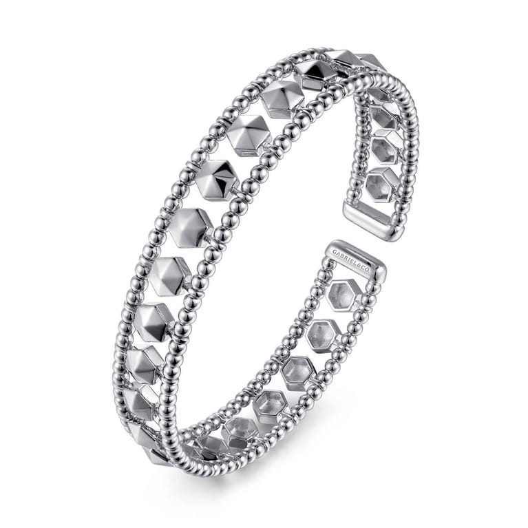14K White Gold Bujukan Cuff Bracelet - Shot 2