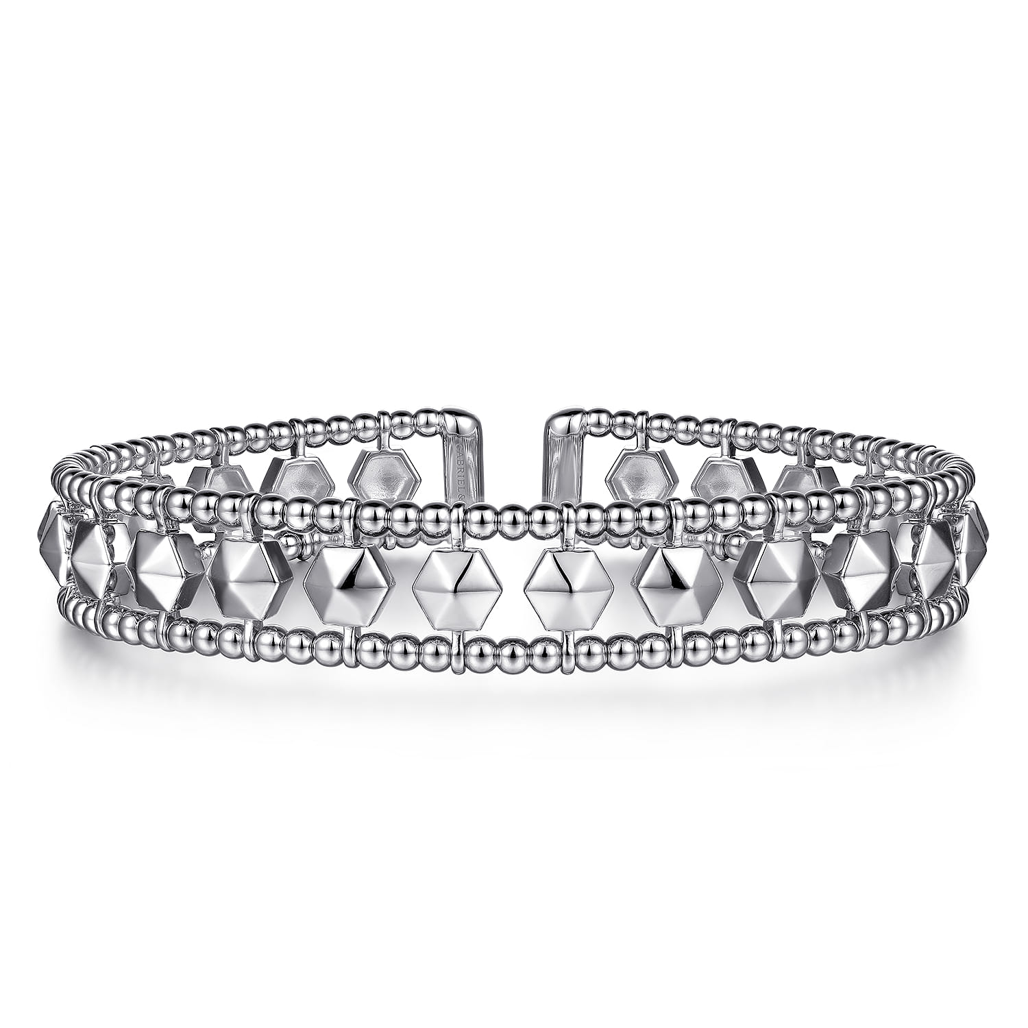 14K White Gold Bujukan Cuff Bracelet - Shot 1