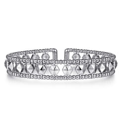 14K White Gold Bujukan Cuff Bracelet